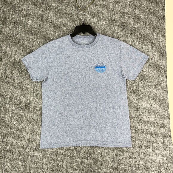 DepartWest Shirt Large Mens Fishing Tee‎ Cotton Blue Heather Short Sleeve - Picture 1 of 9